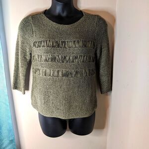Chico's Army Green Sweater size 1